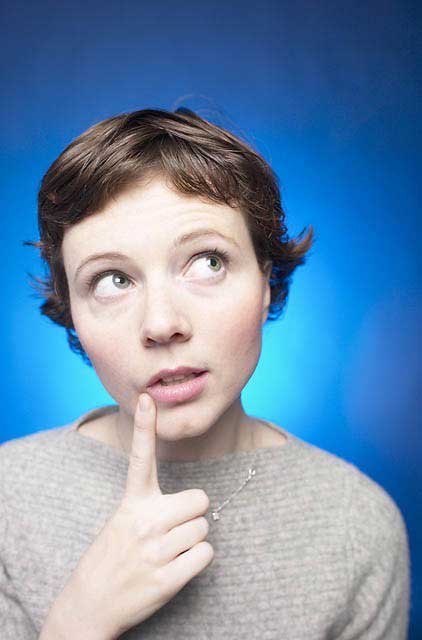 Woman thinking about her options